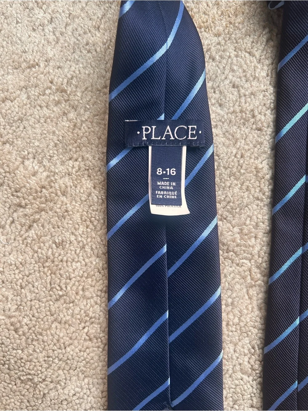 Classic Navy Stripe Childrens Place Kids Tie - Blue Accent